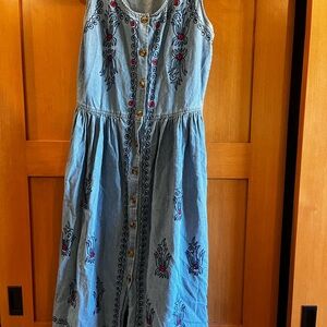 Embroidered jean Dress